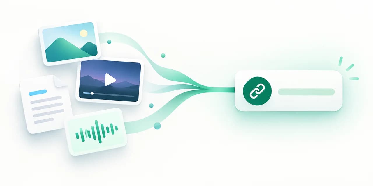 Media files flowing into a shareable direct URL